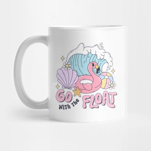 Go With The Float Summer Beach Fun Waves Flamingo Mug